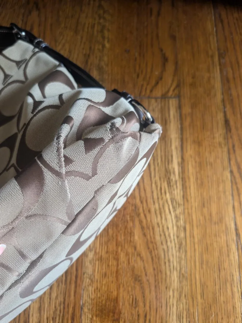 Coach Signature Duffle Bag Tan and Brown Jacquard F15067 - Picture 3 of 9